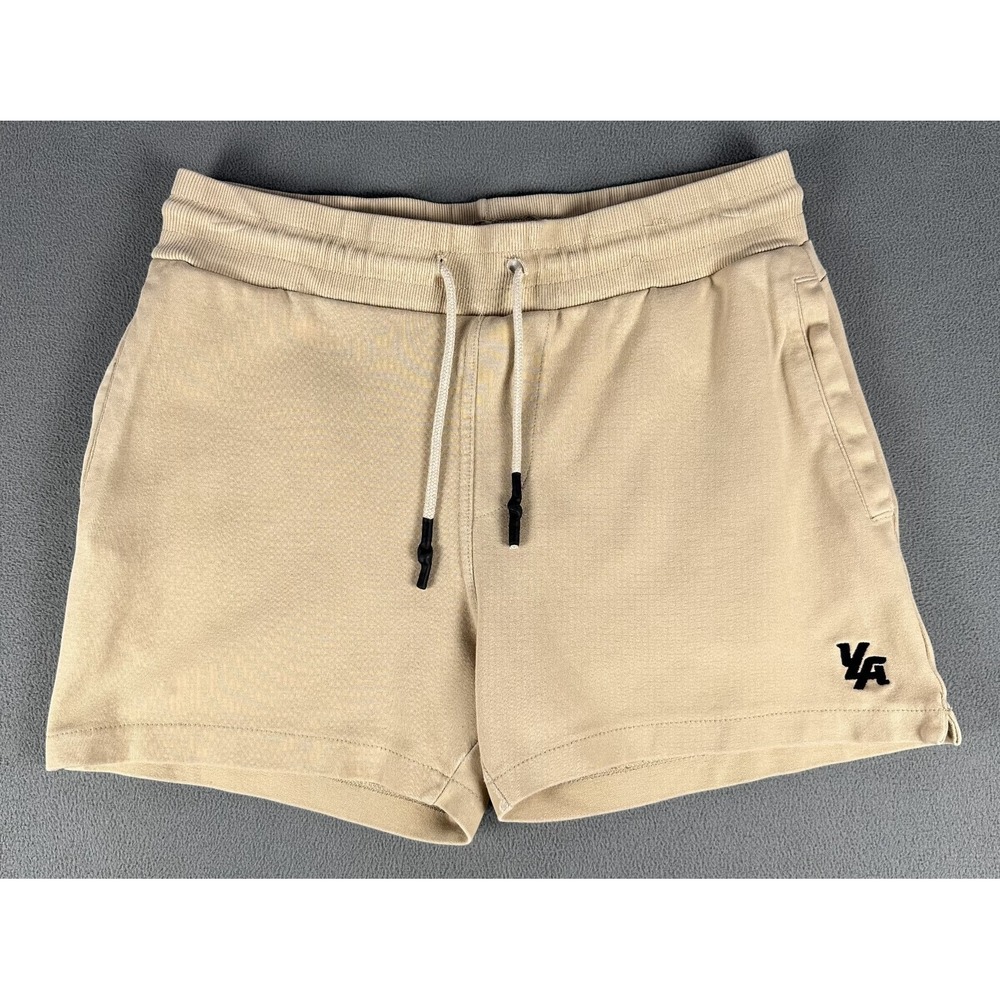 YoungLA Shorts Mens 2XL Beige Terry Sweat Bodybuilding Gym Training Distressed